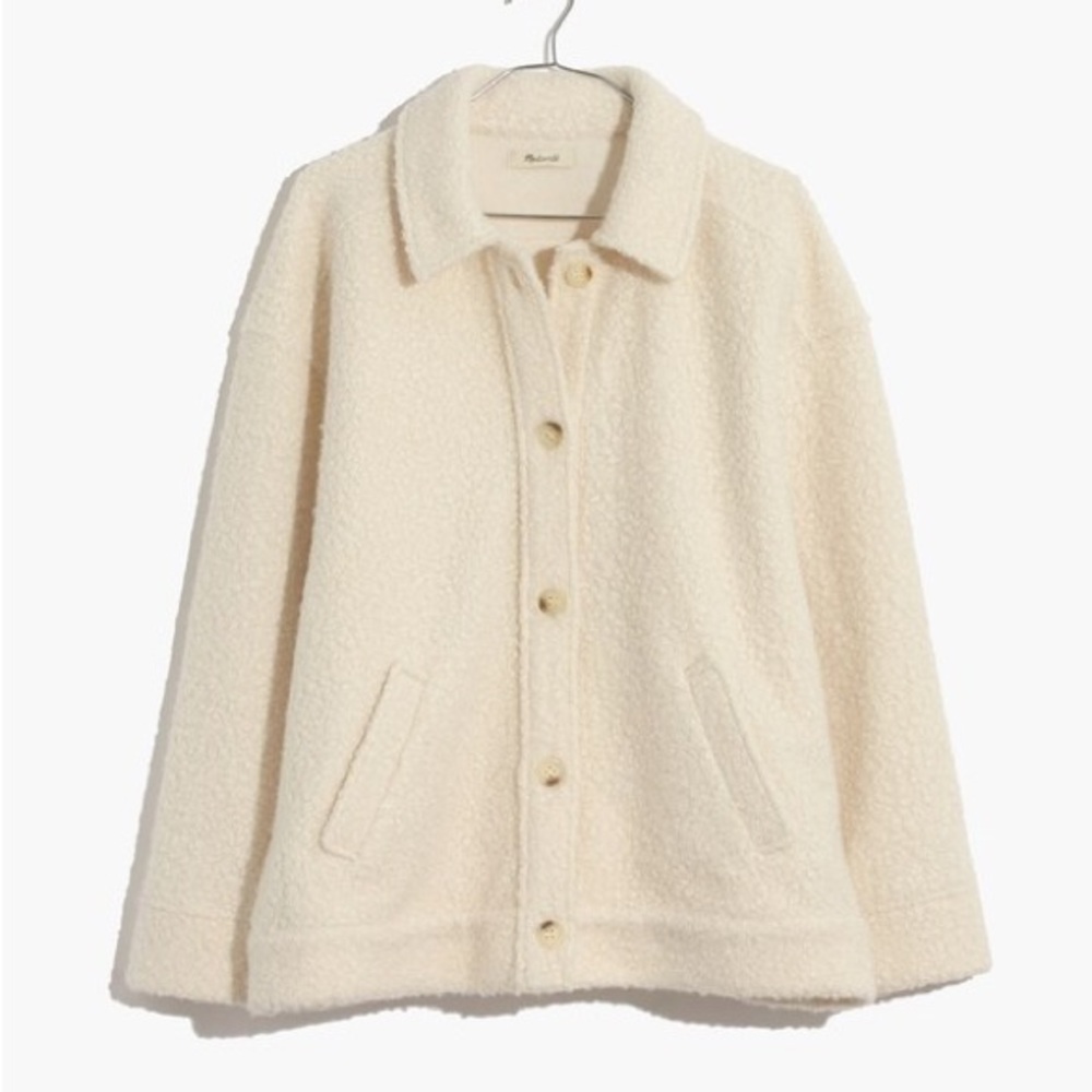 Madewell‎ || Boucle Bomber Jacket Cream Ivory Medium